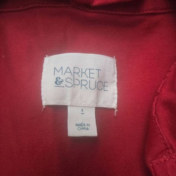 Market & Spruce red jacket Kathleen Cargo coat  size small - Picture 3 of 13